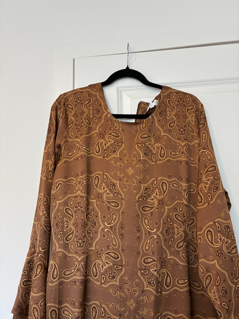 Never Fully Dressed Brown Paisley Long Sleeve Dress - Picture 4 of 16